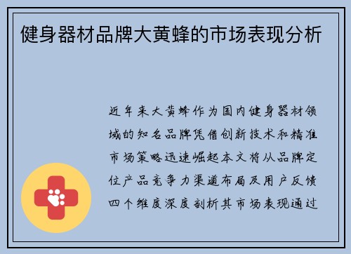 健身器材品牌大黄蜂的市场表现分析